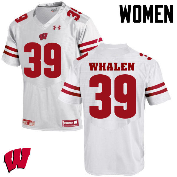 Wisconsin Badgers Women's #39 Jake Whalen NCAA Under Armour Authentic White College Stitched Football Jersey MH40P38VU